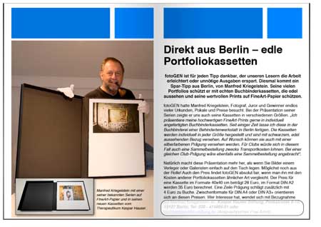 Ein preiswerter Tipp aus Berlin. Beste Präsentation-Mappen für FineArt-Fotos zu einem Sensations-Preis.